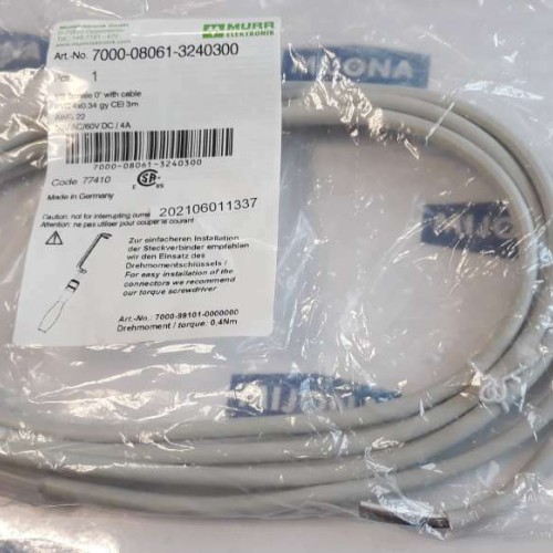 Murr Elektronik 7000 08061 3240300 M8 FEMALE STRAIGHT cable 3m 50V AC 60V DC 4A Murr Elektronik 7000 08061 3240300 M8 FEMALE STRAIGHT cable 3m 50V AC 60V DC 4A