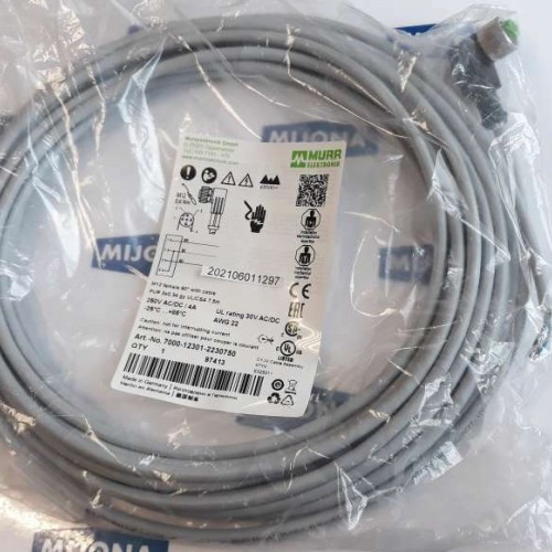 Murr Elektronik 7000 12301 2230750 M12 FEMALE 90°C cable 7.5m 250V AC DC 4A Murr Elektronik 7000 12301 2230750 M12 FEMALE 90°C cable 7.5m 250V AC DC 4A