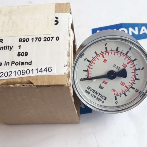 AVENTICS 890 170 207 0 Pressure Gauge MANOMETER 0-175psi 0-12bar NEW OLD STOCK