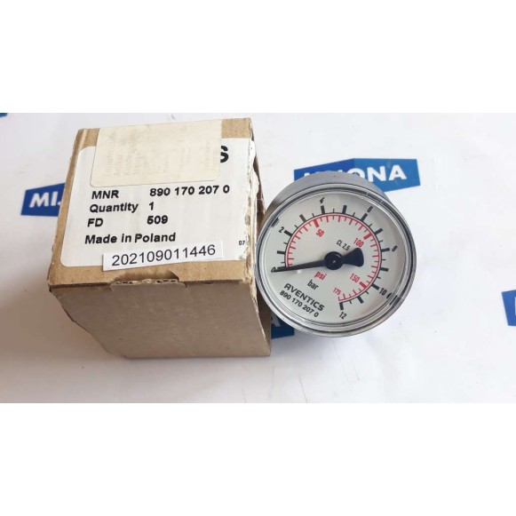 AVENTICS 890 170 207 0 Pressure Gauge MANOMETER 0-175psi 0-12bar NEW OLD STOCK AVENTICS 890 170 207 0 Pressure Gauge MANOMETER 0-175psi 0-12bar NEW OLD STOCK