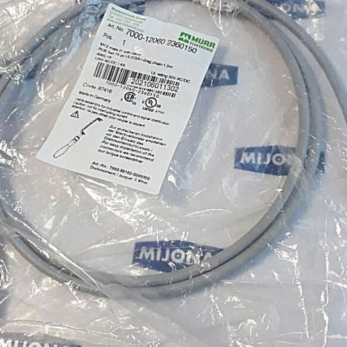 Murr Elektronik 7000 12060 2360150 M12 MALE cable 1,5m 125V AC DC 4A Murr Elektronik 7000 12060 2360150 M12 MALE cable 1,5m 125V AC DC 4A