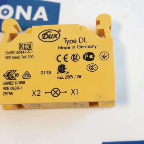 SCHLEGEL DUX typ DL 250V 2W YELLOW Lamp module new old stock SCHLEGEL DUX typ DL 250V 2W YELLOW Lamp module new old stock