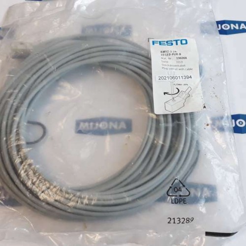 FESTO KMYZ 3 24 10 LED PUR B 196066 PLUG SOCKET WITH CABLE FESTO KMYZ 3 24 10 LED PUR B 196066 PLUG SOCKET WITH CABLE