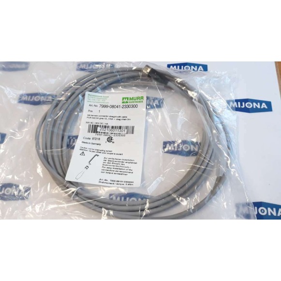 Murr Elektronik 7999 08041 2330300 M8 FEMALE STRAIGHT cable 3m 50V AC 60V DC 4A