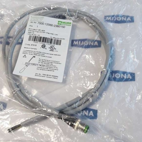 Murr Elektronik 7000 12060 2360150 M12 MALE STRAIGHT cable 1,5m 125V AC DC 4A Murr Elektronik 7000 12060 2360150 M12 MALE STRAIGHT cable 1,5m 125V AC DC 4A