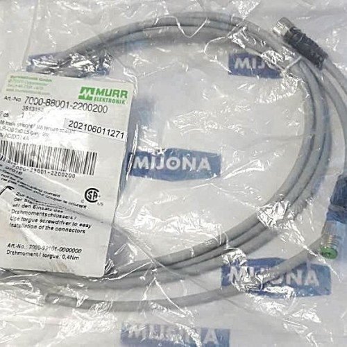Murr Elektronik 7000 88001 2200200 M8 MALE female STRAIGHT cable 2m 60V AC DC 4A Murr Elektronik 7000 88001 2200200 M8 MALE female STRAIGHT cable 2m 60V AC DC 4A