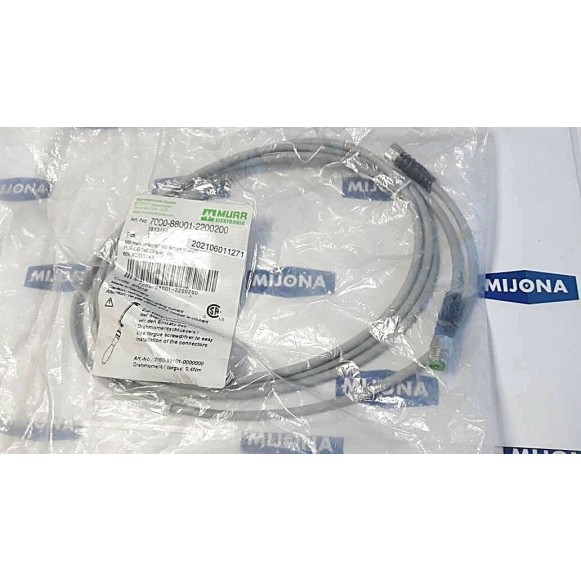 Murr Elektronik 7000 88001 2200200 M8 MALE female STRAIGHT cable 2m 60V AC DC 4A Murr Elektronik 7000 88001 2200200 M8 MALE female STRAIGHT cable 2m 60V AC DC 4A