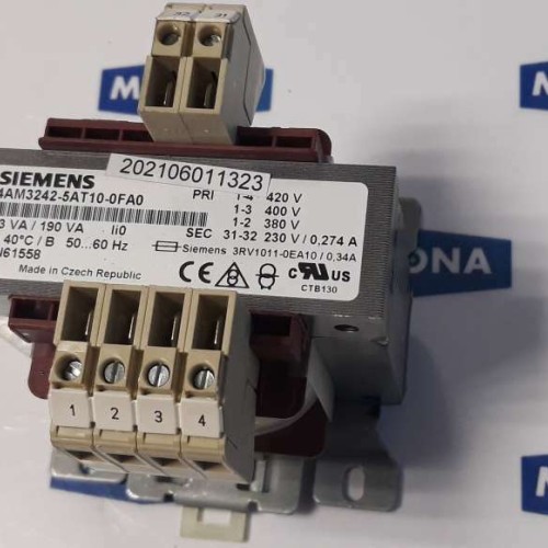 SIEMENS 4AM3242 5AT10 0FA0 63VA 190VA 50 60HZ 40°C (new old stock) SIEMENS 4AM3242 5AT10 0FA0 63VA 190VA 50 60HZ 40°C (new old stock)