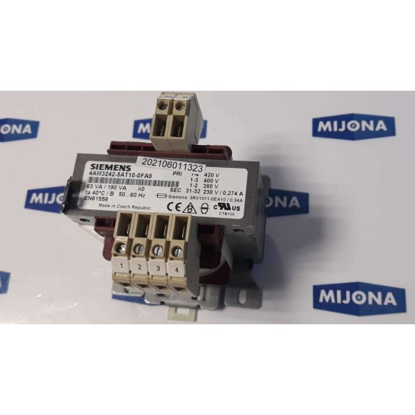 SIEMENS 4AM3242 5AT10 0FA0 63VA 190VA 50 60HZ 40°C (new old stock)