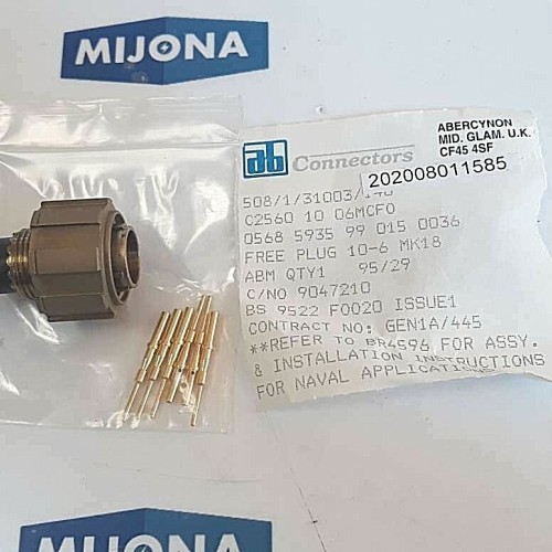 AB connectors ABM9229 0150036 plug 10-6 MK18 (NEW OLD STOCK) AB connectors ABM9229 0150036 plug 10-6 MK18 (NEW OLD STOCK)