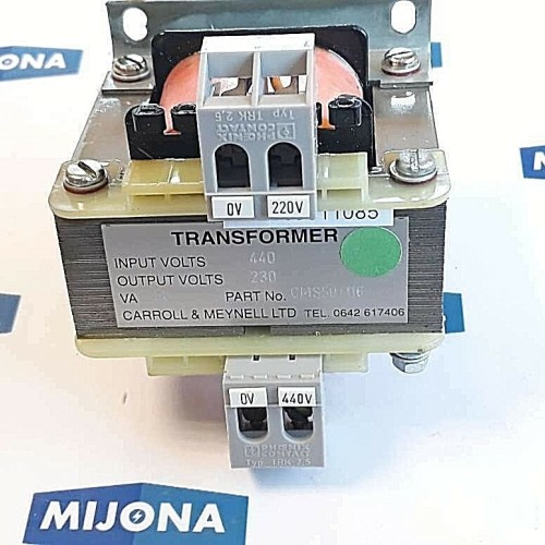 CARROLL & MEYNELL CMS50 116 TRANSFORMATOR IN 440V OUT 230V 50VA (NEW OLD STOCK) CARROLL & MEYNELL CMS50 116 TRANSFORMATOR IN 440V OUT 230V 50VA (NEW OLD STOCK)