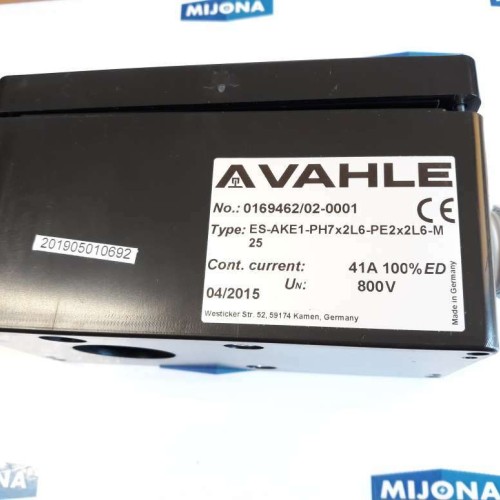 Vahle 0169462 02 0001 ES AKE1 PH7x2L6 PE2x2L6 M 25 800V 41A 100%ED Terminal box