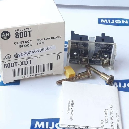 ALLEN BRADLEY 800T XD1 Contact shallow block SER D 600V A600 Q600 AC15 DC13