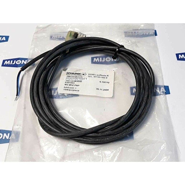 Schunk 0301503 W3 M12 PNP W448 SENSOR CABLE M12 3PIN 3M new old stock