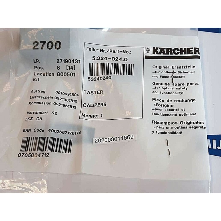KARCHER 5 324 024 0 Genuine spare parts calipers 53240240 (new old stock)