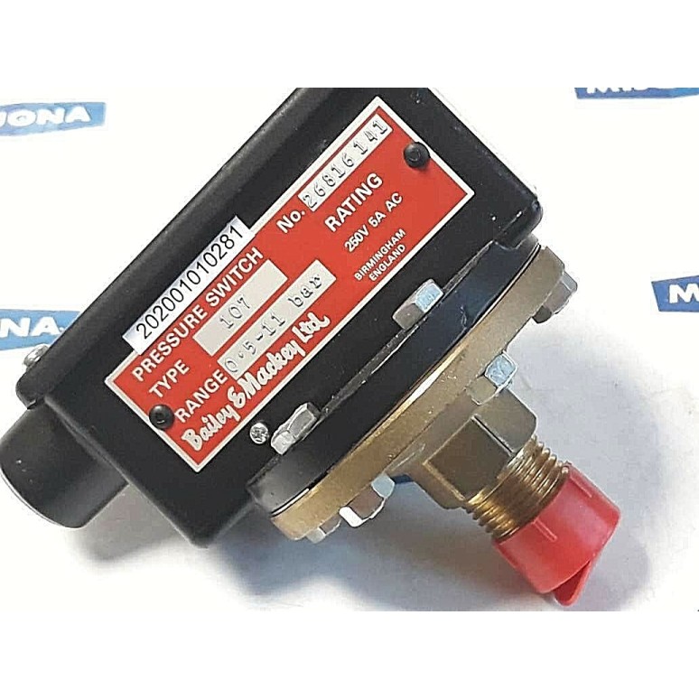 BAILEY & MACKEY Type 107 0.5-11bar Pressure switch 250V 5A AC (new old stock)