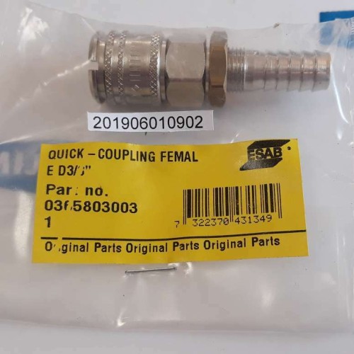 Esab 0365803003 QUICK COUPLING FEMAL E D3/8 220HB 1034 EJN