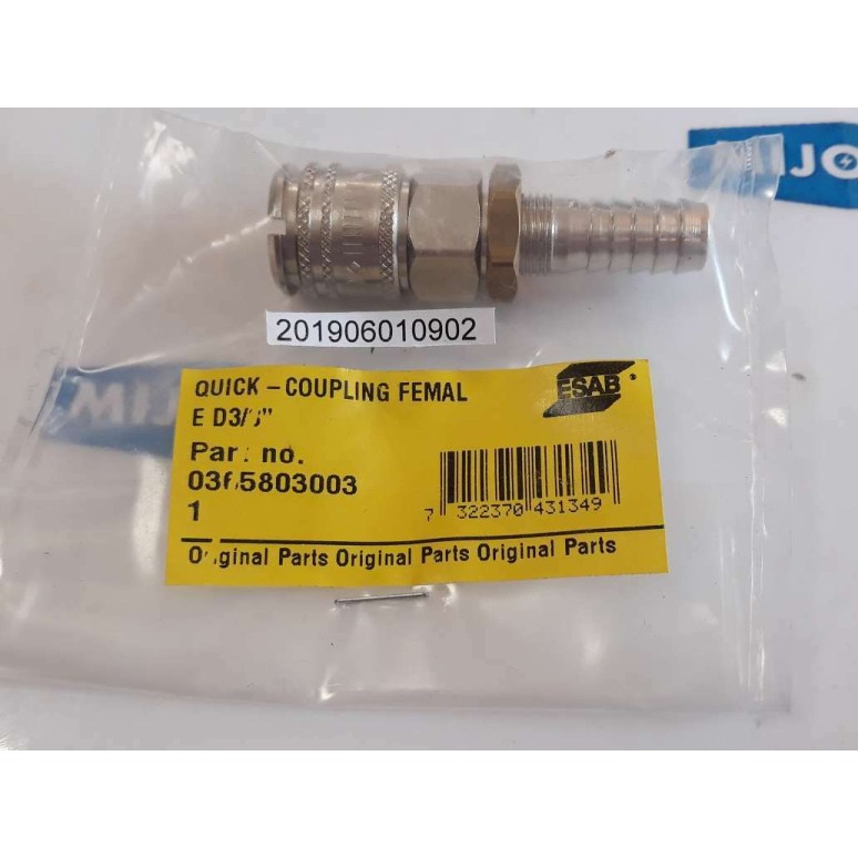 Esab 0365803003 QUICK COUPLING FEMAL E D3/8 220HB 1034 EJN