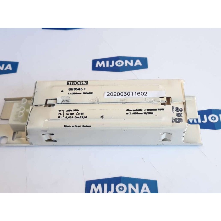 THORN G69545 1 BALLASTT 1X1200mm 36/40W 210V 50HZ 2X600mm (New old stock)