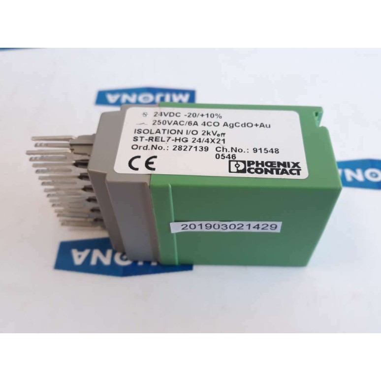 PHOENIX CONTACT ST REL7 HG 24 4X21 Relais stecker 91548 24VDC (New old stock)