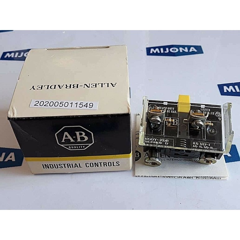 ALLEN BRADLEY 800T XD2 Contact shallow block SER D 600V AC