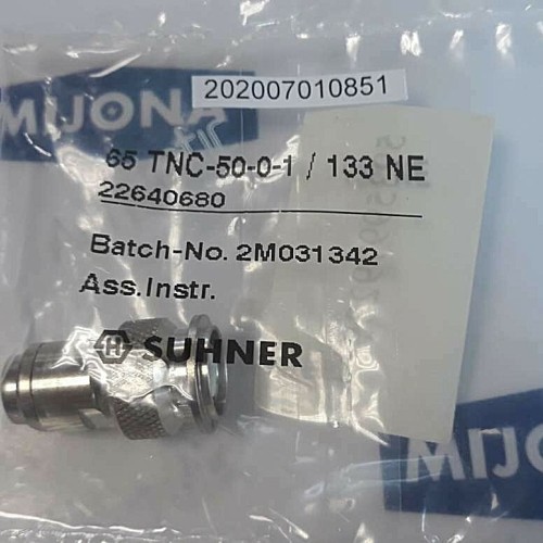 SUHNER 65 TNC 50 0 1 133 NE ADAPTOR CONNECTOR 22640680 2M031342 50 Ω