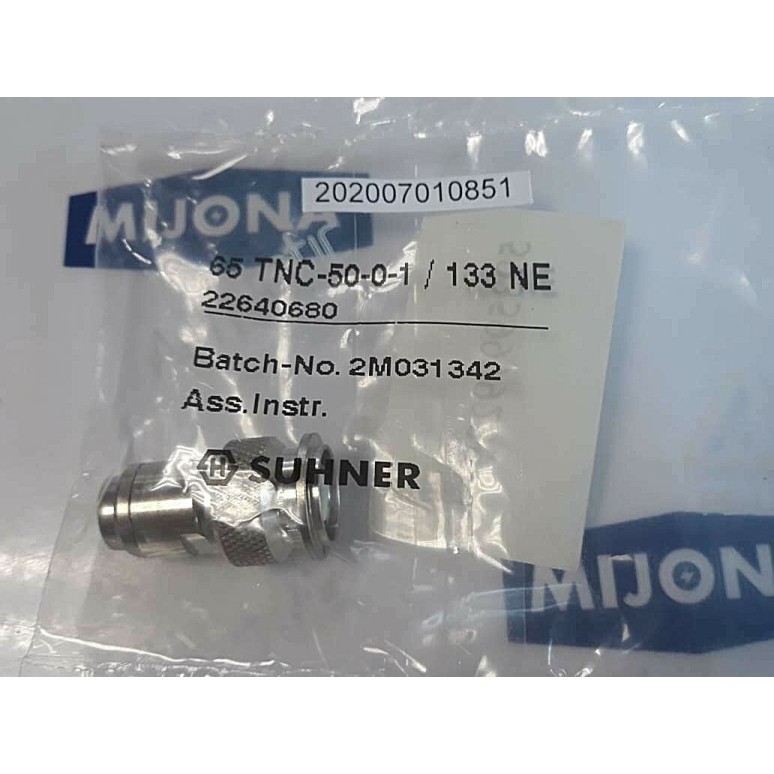 SUHNER 65 TNC 50 0 1 133 NE ADAPTOR CONNECTOR 22640680 2M031342 50 Ω
