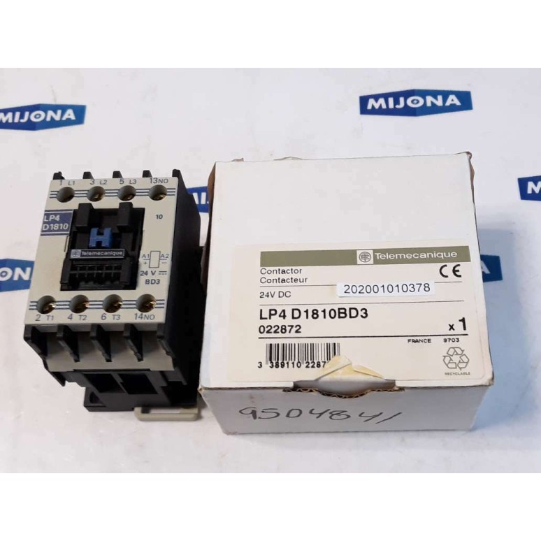 Telemecanique LP4 D1810BD3 022872 24V DC CONTACTOR NEW OLD STOCK