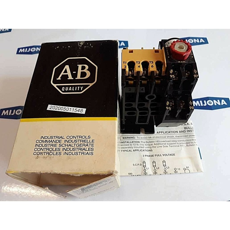 ALLEN BRADLEY 193 BSC12 SER A BIMETALILIC OVERLOAD RELAY 9-12A NEW OLD STOCK