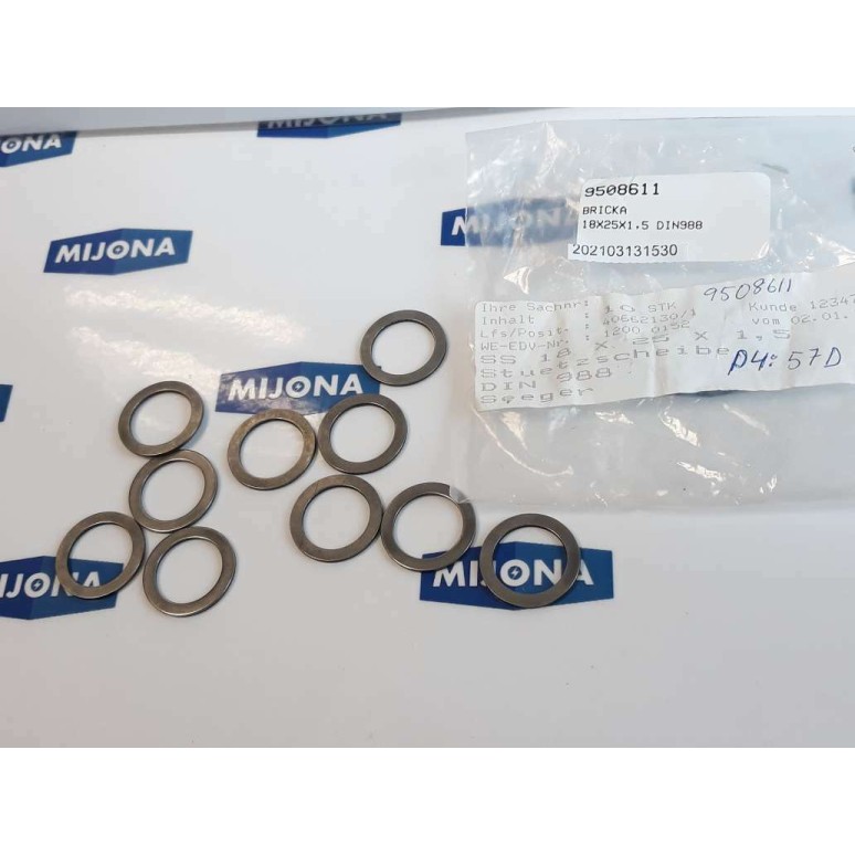 18X25X1,5 DIN 988 Shim rings 1200 0152 40662130 PRICE FOR 10 PSC new old stock