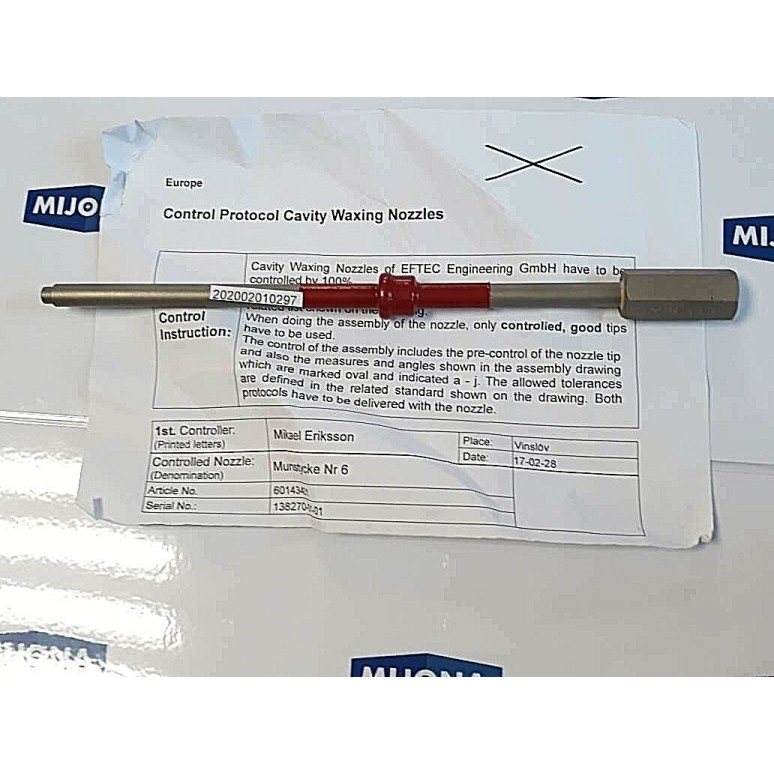 EFTEC 60143401 138270 01 01 control protocol cavity waxing nozzle(New old stock)