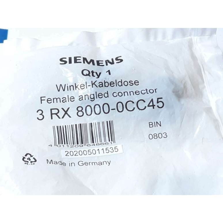 Siemens 3 RX 8000 0CC45 WINKEL KABELDOSE FEMALE ANGLED CONNECTOR