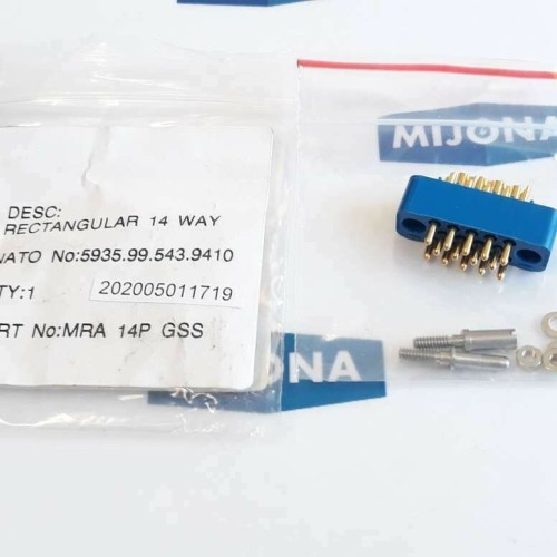 EML LTD MRE/A 14P CONNECTOR PLUG rectangular 14 way (New old stock)