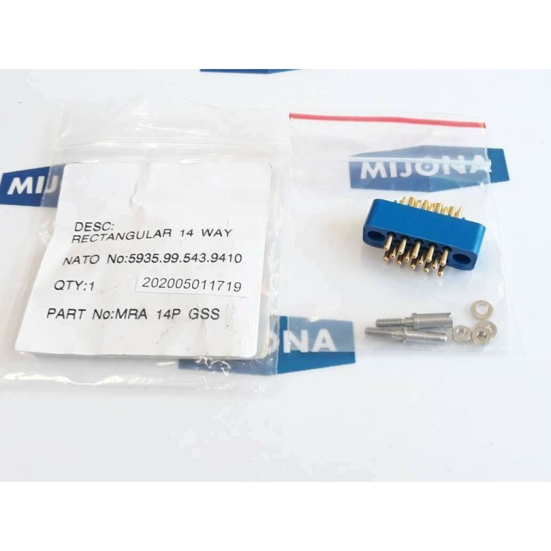EML LTD MRE/A 14P CONNECTOR PLUG rectangular 14 way (New old stock)