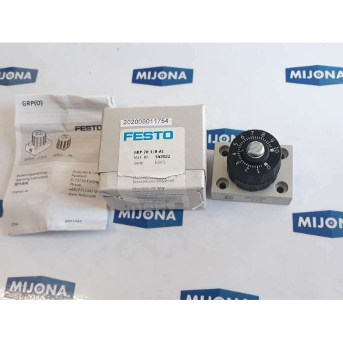 Festo GRP 70 1 8 AL 542022 E072 One-Way Flow Control Valve (NEW OLD STOCK)