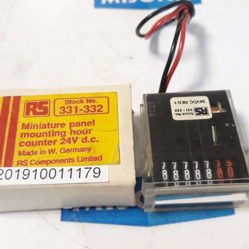 RS COMPONENTS 331 332 MINIATURE PANEL MOUTING HOUR COUNTER 24VDC RED+ RS COMPONENTS 331 332 MINIATURE PANEL MOUTING HOUR COUNTER 24VDC RED+