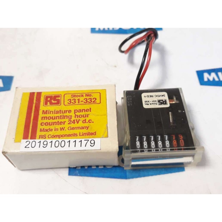 RS COMPONENTS 331 332 MINIATURE PANEL MOUTING HOUR COUNTER 24VDC RED+ RS COMPONENTS 331 332 MINIATURE PANEL MOUTING HOUR COUNTER 24VDC RED+