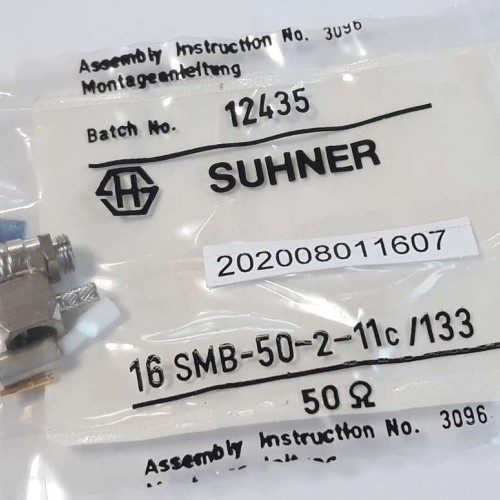 SUHNER 16 SMB 50 2 11c 133 50Ω 12435 CONNECTOR RF SMB plug