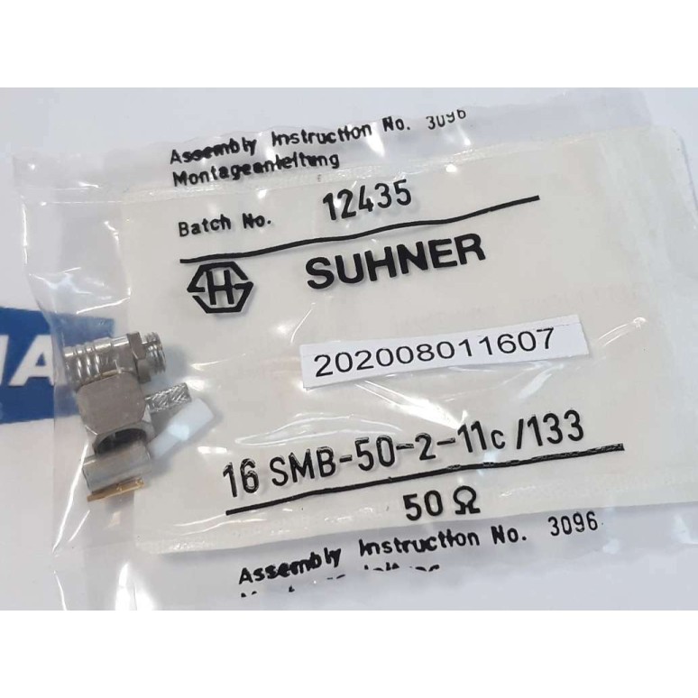 SUHNER 16 SMB 50 2 11c 133 50Ω 12435 CONNECTOR RF SMB plug