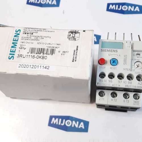 SIEMENS 3RU1116 0KB0 OVERLOAD RELAY 690V 50HZ AC 15 DC 13 0,9-1,25A SIEMENS 3RU1116 0KB0 OVERLOAD RELAY 690V 50HZ AC 15 DC 13 0,9-1,25A