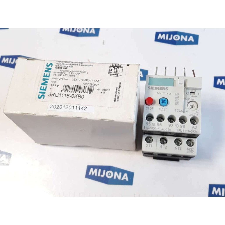 SIEMENS 3RU1116 0KB0 OVERLOAD RELAY 690V 50HZ AC 15 DC 13 0,9-1,25A SIEMENS 3RU1116 0KB0 OVERLOAD RELAY 690V 50HZ AC 15 DC 13 0,9-1,25A
