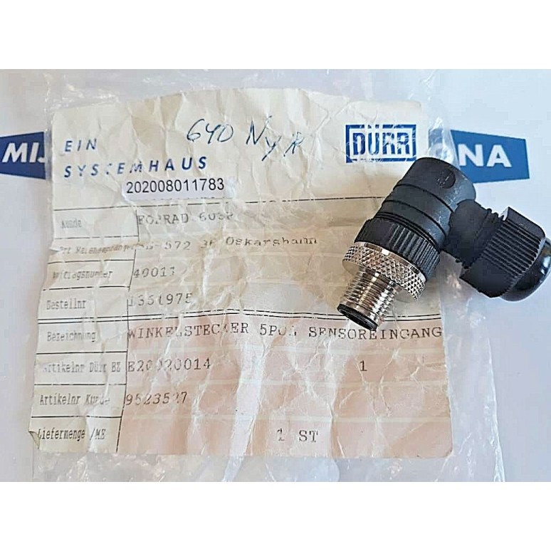 Dürr E20020014 5POL Winkelstecker sensoreingang 9523527 1361975 (new old stock)