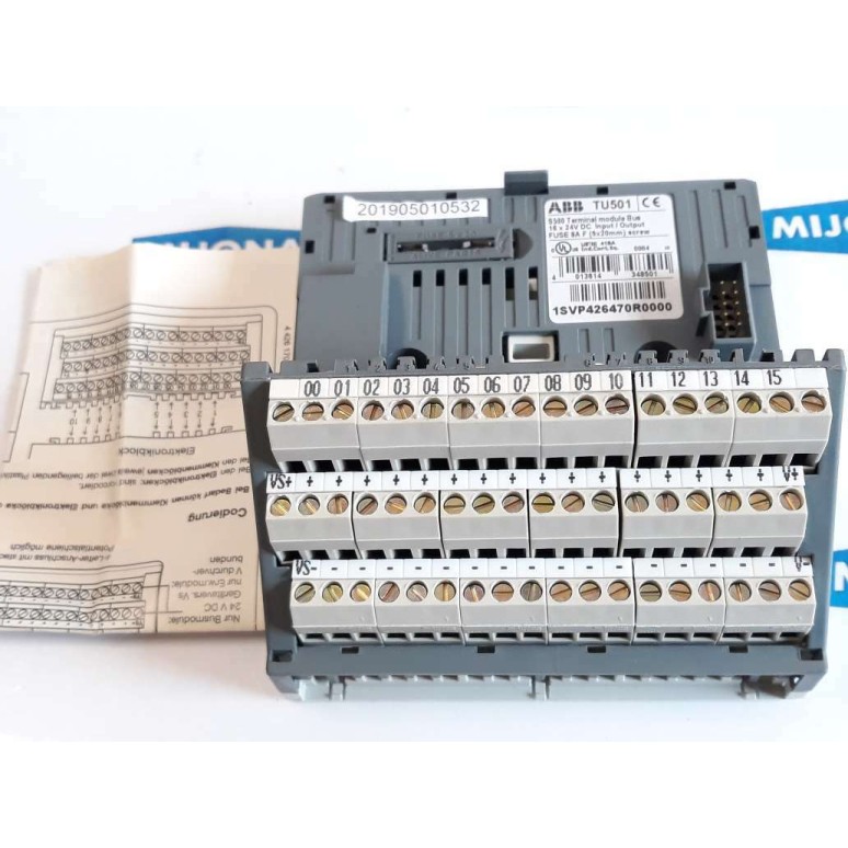 ABB S500 TERMINAL MODULE BUS TU501 16X24 V DC input/output FUSE 8A F (5X20mm)