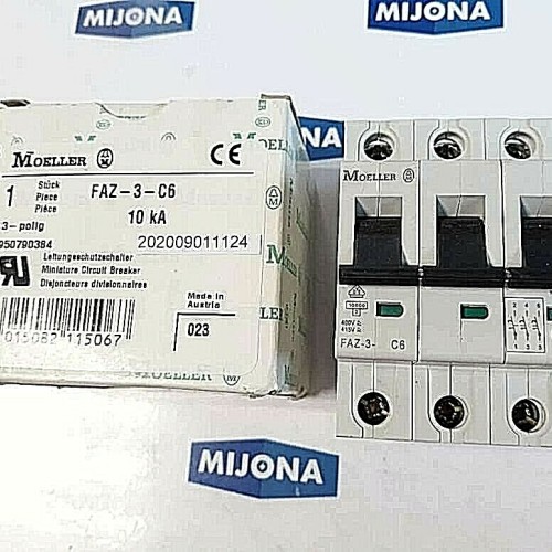 Klöckner Moeller FAZ 3 C6 10kA 3 POL 950790384 CIRQUIT BREAKER (NEW OLD STOCK)
