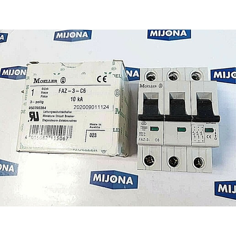 Klöckner Moeller FAZ 3 C6 10kA 3 POL 950790384 CIRQUIT BREAKER (NEW OLD STOCK)