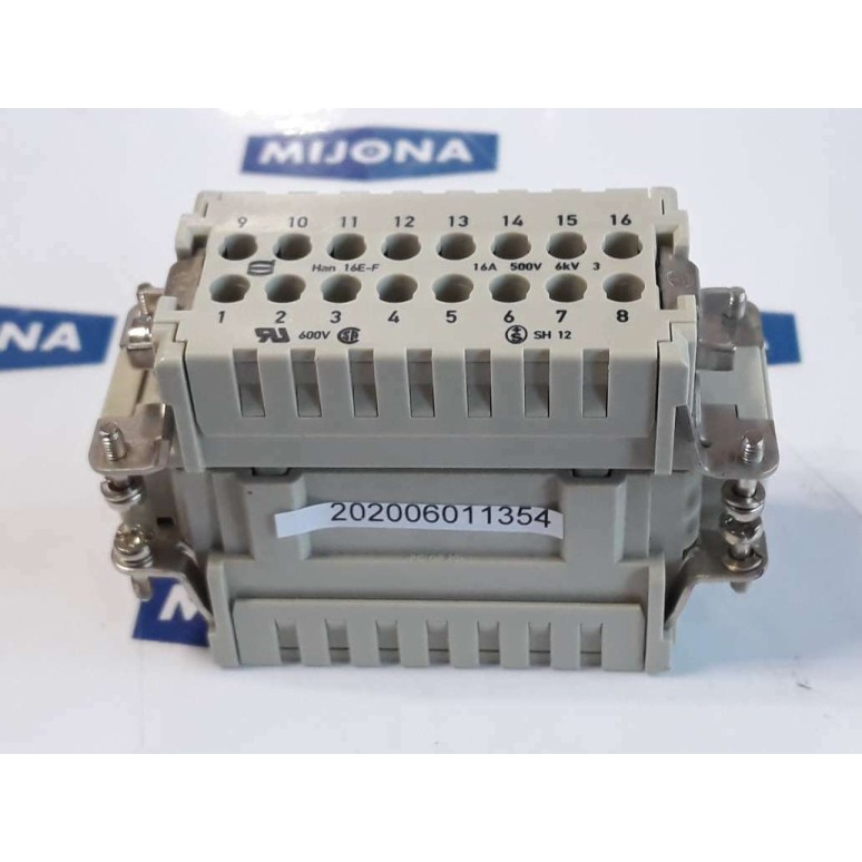 HARTING HAN 16E F / HAN 16E M 16A 500V 6KV SH 12 CONNECTOR NEW OLD STOCK