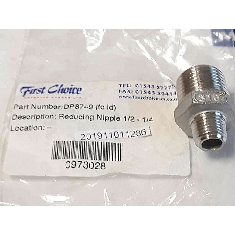 Reducing nipple 1/2 - 1/4 316 Stainless Steel
