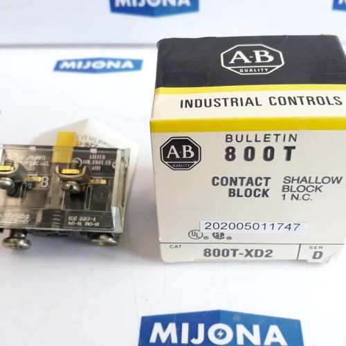 ALLEN BRADLEY 800T XD2 Contact shallow block SER D 600V AC