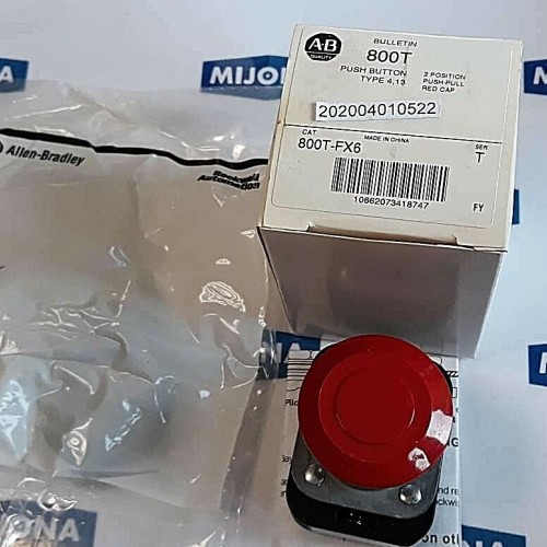 ALLEN BRADLEY 800T FX6 PUSH BUTTON TYPE 4 13 2POSITION PUSH-PULL RED CAP SER T