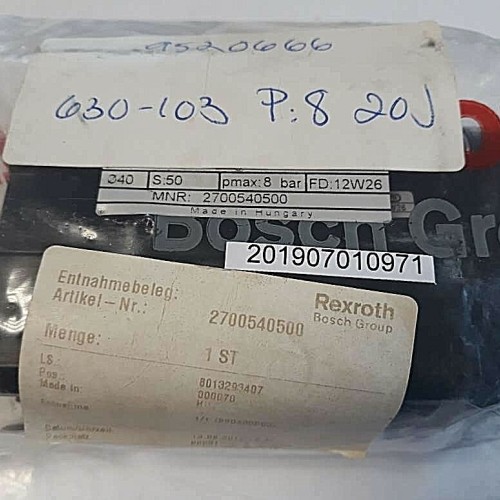 Bosch REXROTH MNR 2700540500 D=40 S 50 8BAR 12W26 0670